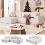 108” Modular Sectional Sofa, Cloud Sectional Couch with Deep Seat, Modern Modular L-Shape Sofa Couch with Chaise,Upholstered Boneless Couches for Living Room Bedroom (Beige, Left Facing Chaise)