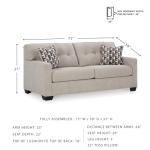 Signature Design by Ashley Mahoney Contemporary Tufted Sofa, Beige