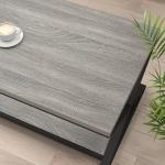 HSH Coffee Table with Storage, Farmhouse Grey Living Room Center Table, Industrial Wood and Metal Rectangle Coffee Tables, Simple Rustic 2 Tie Cocktail Tea Table for Home Office Bedroom, 47 Inch