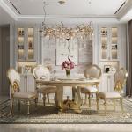 Luxury Design Marble Dining Tables Wood 6 Chairs Modern Center Dining Tables Living Room Mesas De Comedor Home Furniture