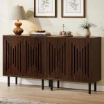 Set of 2 Sideboard Buffet with Storage, 59" Buffet Sideboard Cabinet with Adjustable Shelves, Accent Storage Cabinet