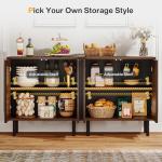 Set of 2 Sideboard Buffet with Storage, 59" Buffet Sideboard Cabinet with Adjustable Shelves, Accent Storage Cabinet