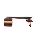 Light luxury coffee table, North American black walnut desk, new Chinese style for home use