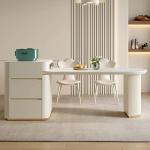 Island-platform dining table integrated retractable Luxury Chairs Dining Table Expandable White Mesa Comedor Home Furniture