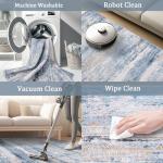 6x9 Area Rug Living Room Rugs - Washable Rug Large Modern Abstract Soft Thin Carpets Indoor Floor No Slip Vintage Carpet for Bedroom Under Dining Table Nursery Home Office Decor Blue