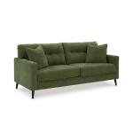 Signature Design by Ashley Bixler Mid-Century Modern Tufted Sofa with 2 Toss Pillows, Green
