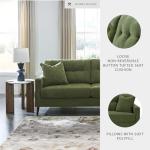 Signature Design by Ashley Bixler Mid-Century Modern Tufted Sofa with 2 Toss Pillows, Green