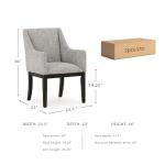 Signature Design by Ashley Burkhaus Traditional Dining Upholstered Arm Chair, 2 Count, Gray & Dark Brown