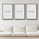 Large Framed Modern Abstract Wall Art for Living Room, Minimalist Bright Style Prints Wall Paintings Artwork for Walls, Silver Gray Contemporary Luxury Pictures for Hallway, Office Wall Decor 24x36 In