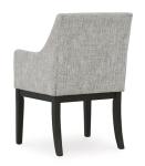 Signature Design by Ashley Burkhaus Traditional Dining Upholstered Arm Chair, 2 Count, Gray & Dark Brown