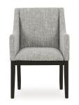 Signature Design by Ashley Burkhaus Traditional Dining Upholstered Arm Chair, 2 Count, Gray & Dark Brown