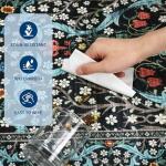 GarveeHome 8x10 Area Rugs, Washable Rugs for Living Room Non Slip Stain Resistant Ultra Soft Floral Rug, Boho Carpet Floor Mat for Bedroom Dining Room Nursery Playroom Office, Black