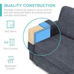 Best Choice Products Upholstered Sectional Sofa for Home, Apartment, Dorm, Bonus Room, Compact Spaces w/Chaise Lounge, 3-Seat, L-Shape Design, Reversible Ottoman Bench, 680lb Capacity - Blue/Gray