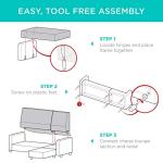 Best Choice Products Upholstered Sectional Sofa for Home, Apartment, Dorm, Bonus Room, Compact Spaces w/Chaise Lounge, 3-Seat, L-Shape Design, Reversible Ottoman Bench, 680lb Capacity - Blue/Gray