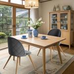 CangLong Modern Set of 2 Dining Chairs Mid Century Modern Accent Velvet Upholstered Leisure Side Chairs with Gold Metal Legs forDining, Living, Kitchen, Bedroom, Guest Room, Light Grey