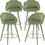 25.5 Inch Velvet Bar Stools Set of 4 Modern Counter Height Barstools with Back Comfy Bar Chairs for Kitchen Island/Home Bar/Rest