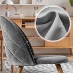 CangLong Modern Set of 2 Dining Chairs Mid Century Modern Accent Velvet Upholstered Leisure Side Chairs with Gold Metal Legs forDining, Living, Kitchen, Bedroom, Guest Room, Light Grey