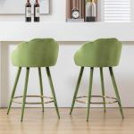 25.5 Inch Velvet Bar Stools Set of 4 Modern Counter Height Barstools with Back Comfy Bar Chairs for Kitchen Island/Home Bar/Rest