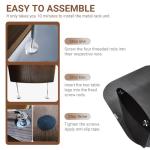 Modern Glass Coffee Table, Coffee Table for Living Room,Tempered Glass-top with Sturdy Wooden Base, Modern Coffee Tables for Small Space, Apartment, Office, Minimalist Design (Walnut)