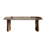 Modern Glass Coffee Table, Coffee Table for Living Room,Tempered Glass-top with Sturdy Wooden Base, Modern Coffee Tables for Small Space, Apartment, Office, Minimalist Design (Walnut)