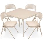 MECO Sudden Comfort 5-Piece Square Folding Dining Set with 34-Inch Table and 4 Padded Chairs