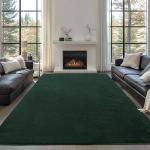 AAFKK Large Modern Area Rugs for Living Room Bedroom, 5x8 Feet Dark Green Ultra Soft Thickened Memory-Foam Indoor Rug, Comfy Aesthetic Solid Minimalist Carpets for Girls Boys Nursery Dorm Home Decor