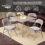 MECO Sudden Comfort 5-Piece Square Folding Dining Set with 34-Inch Table and 4 Padded Chairs