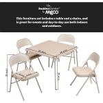 MECO Sudden Comfort 5-Piece Square Folding Dining Set with 34-Inch Table and 4 Padded Chairs