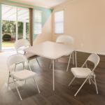 MECO Sudden Comfort 5-Piece Square Folding Dining Set with 34-Inch Table and 4 Padded Chairs