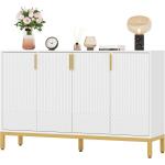 Modern Storage Cabinet, 59 Inch Console Buffet Cabinet Sideboard with 4 Doors & Gold Metal Base for Dining Room, Living Room