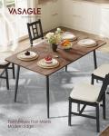 VASAGLE Dining Table, Dining Room Table for 4-6 People, Modern Farmhouse, for Kitchen, Quick Assembly, Heat-Resistant Surface, 29.5 x 55.1 x 29.5 Inches, Natural Walnut and Ink Black UKDT100K02V1