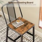 YATINEY Dining Chairs Set of 4, Wooden Kitchen Chairs, Farmhouse Dining Chairs with Back Support, for Living Room, Kitchen, Rustic Brown and Black CY01L4BRN1