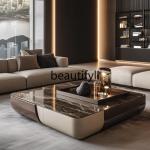 Z1Square luxury stone coffee table living room custom square modern, light luxury villa