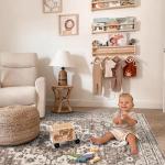 TOPRUUG Washable Oriental Area Rug - 9x12 Rugs for Living Room Soft Carpet for Bedroom Waterproof Floral Distressed Indoor Stain Resistant Non-Shedding Floor Carpets (Beige, 9x12)