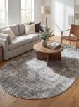 Rugs.com Oregon Collection Rug – 4x6 Oval Gray Low-Pile Rug Perfect for Living Rooms, Large Dining Rooms, Open Floorplans