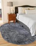 Rugs.com Oregon Collection Rug – 4x6 Oval Gray Low-Pile Rug Perfect for Living Rooms, Large Dining Rooms, Open Floorplans