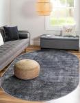 Rugs.com Oregon Collection Rug – 4x6 Oval Gray Low-Pile Rug Perfect for Living Rooms, Large Dining Rooms, Open Floorplans