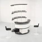 Light luxury stainless steel solid wood bar counter wine cabinet Italian designer bar against the wall art retro luxury island