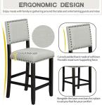 5-Piece Counter Height Dining Set for 4, Includes Table & 4 Cushioned Chairs