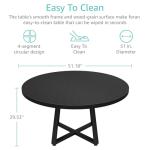 Black Round Dining Table for 6 - Modern Circle 51 Inch Large Room Kitchen Dinning Tables for 4 to 6 Person Seats Small Spaces Wood Dinner Mesa De Comedor Redonda