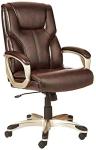 Amazon Basics Executive High Back Office Desk Chair, Adjustable Height, Tilt, Swivel, One Size, Brown/Gold