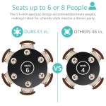 Black Round Dining Table for 6 - Modern Circle 51 Inch Large Room Kitchen Dinning Tables for 4 to 6 Person Seats Small Spaces Wood Dinner Mesa De Comedor Redonda