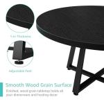 Black Round Dining Table for 6 - Modern Circle 51 Inch Large Room Kitchen Dinning Tables for 4 to 6 Person Seats Small Spaces Wood Dinner Mesa De Comedor Redonda