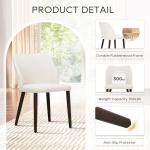 COLAMY Upholstered Dining Chairs Set of 2, Modern Fabric Dining Room Kitchen Side Chair with Padded Seat and Wood Legs for Restaurant/Cafe, Beige