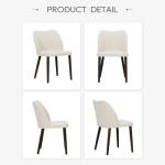 COLAMY Upholstered Dining Chairs Set of 2, Modern Fabric Dining Room Kitchen Side Chair with Padded Seat and Wood Legs for Restaurant/Cafe, Beige