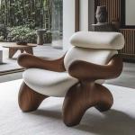 Beige Design Living Room Chairs Trending Italian Wooden Occasional Chairs Living Room Arm Ergonomic Fauteuils De Salon Furniture