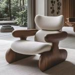 Beige Design Living Room Chairs Trending Italian Wooden Occasional Chairs Living Room Arm Ergonomic Fauteuils De Salon Furniture