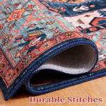 SERISSA Washable Rugs 9x12 Area Rugs, Large Non-Slip Boho Living Room Rust Rug, Ultra Soft Vintage Print Distressed Oriental Tribal Farmhouse Carpet for Dining Room Bedroom Dorm Office Home Decor