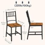 HOOBRO Kitchen Chairs Set of 4, Wooden Dining Room Chairs with Metal Frame, Dining Chair with Back, Easy to Assemble, Farmhouse Dining Chair for Living Room, Rustic Brown and Black BF39CDP401