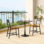 HOOBRO Kitchen Chairs Set of 4, Wooden Dining Room Chairs with Metal Frame, Dining Chair with Back, Easy to Assemble, Farmhouse Dining Chair for Living Room, Rustic Brown and Black BF39CDP401